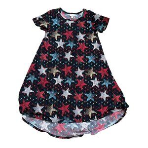 LuLaRoe Carly swing Dress W/ A High-Low Hemline W/ Stars-Black-S-GUC